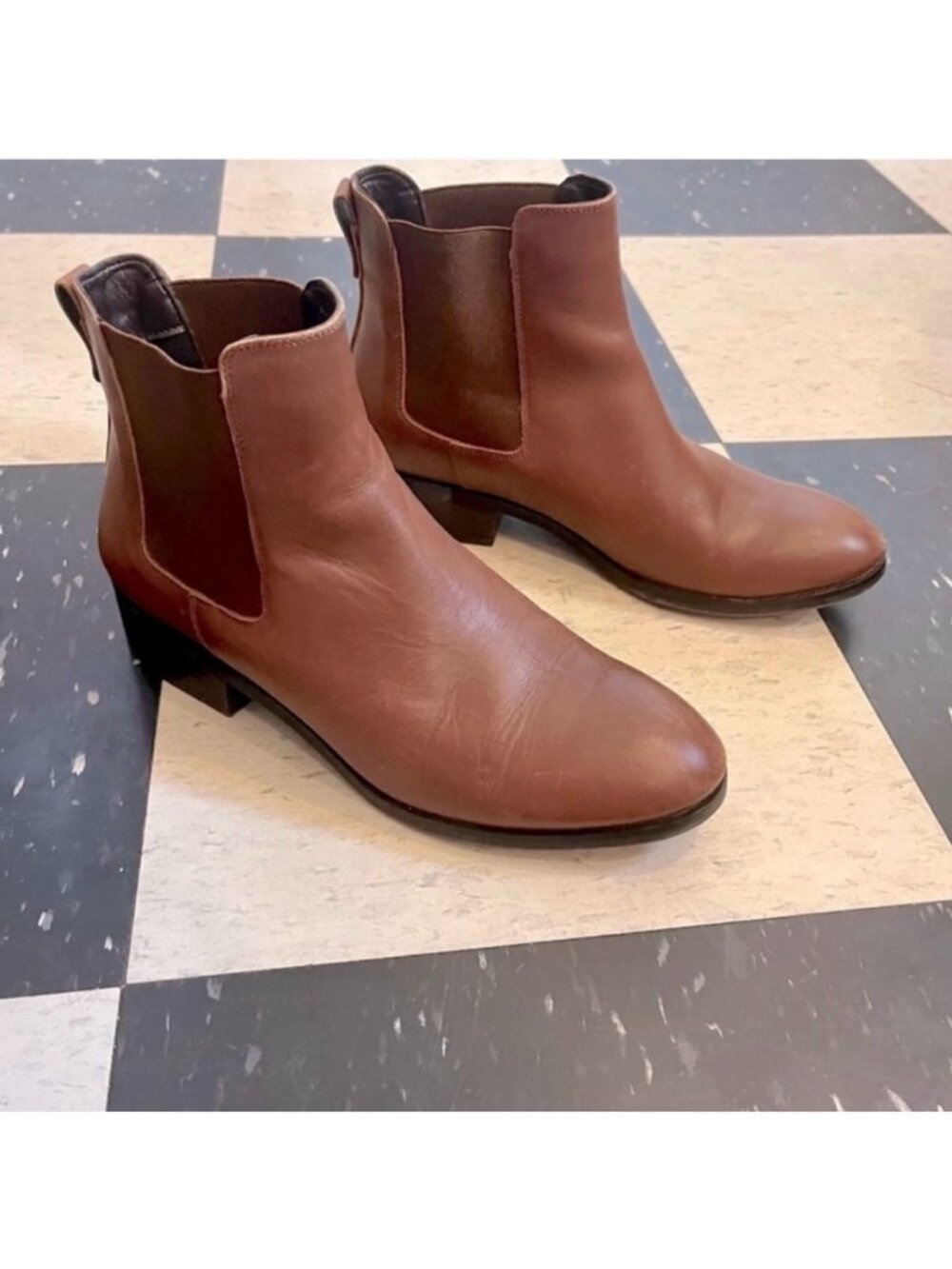 Aldo Chestnut Leather Ankle Booties